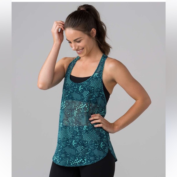 lululemon athletica Tops - Lululemon‎ 105 Singlet Pretty Lace Bali Breeze Alberta Lake 2/XS